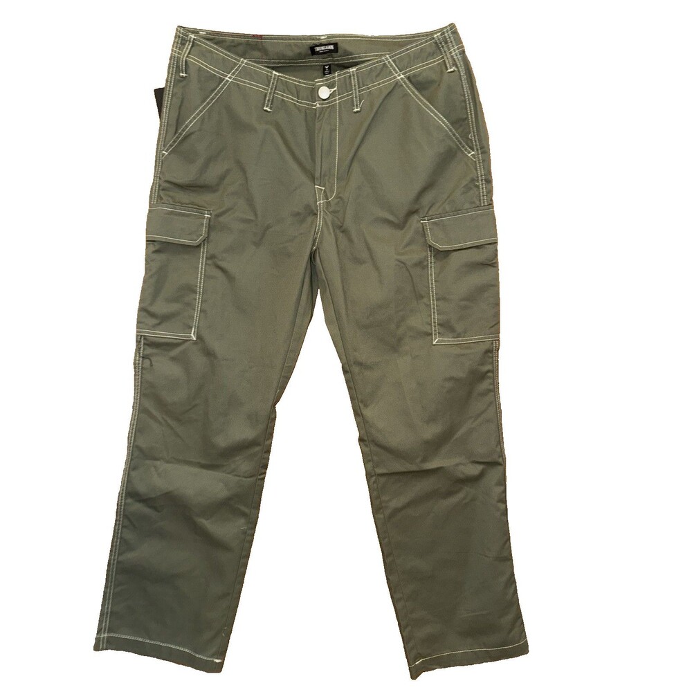 True Religion Cargo Pants Mens 36 Kalamata Olive Outline Logo Nwt Msrp $169